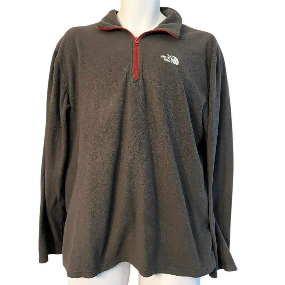The North Face Mens Large 1/4 Zip Pullover Sweatshirt Steel Gray Jacket